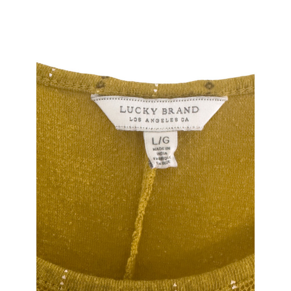 Lucky Brand Tank With Floral Embroidery Mesh - Mustard Yellow - Size L - Picture 6 of 6